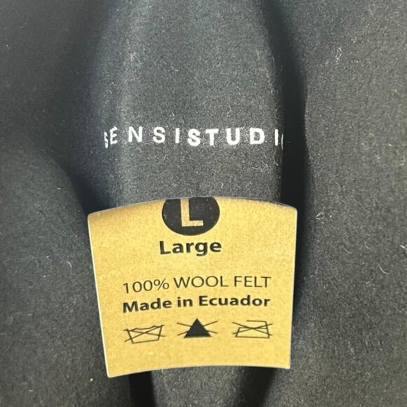 Sensi Studio - Women’s Felted Wool Fedora Hat, Velvet Band, Bow - Black, Large - Picture 15 of 16